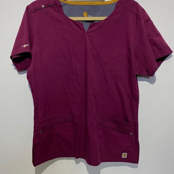 Carhartt Women's Scrub Suit Top In Magenta Size M - Picture 1 of 9